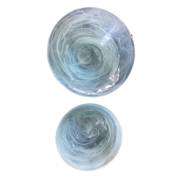 Onda Artisan Glass Bowls 11" Angular & 9" Round - Picture 2 of 15